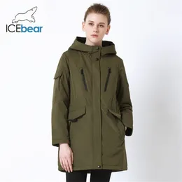 IceBear novo outono mulheres jaqueta de alta qualidade parka casual senhoras jaqueta slim marca com capuz jaqueta gwc18010i 201199
