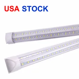 8FT LED T8 4FT TUBE Lights Двойные строки SMD2835 Трубки 72 Вт встроенный 2,4 м светодиодного магазина освещения Светодиодные 25-пакеты флуоресцентные