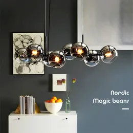 2020 New Nordic Loft Glass Ball Pendant Lights Creative Molecule Design Winehouse Living Room Kitchen Bar E14 Hanging Light Fixtures