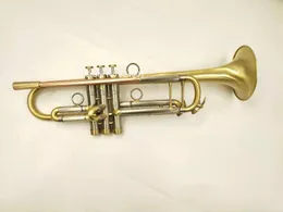 Wysokiej jakości BB Trumpet B Płaska mosiądz Plated Profesjonalny instrument muzyczny z etui Ustnik Darmowa Wysyłka