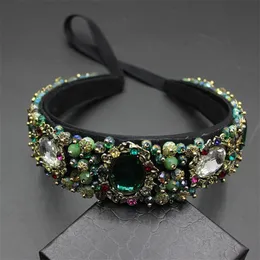 fashion gem beads vintage women flower baroque good quality hairband luxury crystal gem headband bridal jewelry 609 Y200409