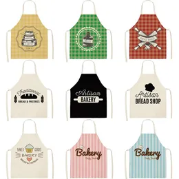 Kitchen Aprons For Women Cotton Linen Bibs Household Cleaning Pinafore Home Cooking Apron 53*65cm RRB14038