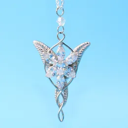 Sterling Sliver Wedding Jewelry Lord Princess Evenstar Wisiant Naszyjniki dla kobiet Arwen Crystal Q0531
