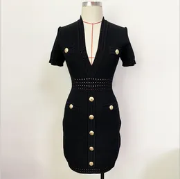 Premium New Style Top Qualität Original Design Damen Sexy Kleid Slim Fit Pack Hüfte Hohlstrick Abendkleid