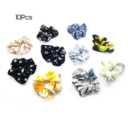 11st hårskrapor Chiffon Flower Elastic Hair Ties Ponytail Holder For Girls Women Hair Accessory W11441