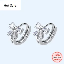 Fashion Orygine 925 Sterling Silver Olśniewający CZ Bowknot Cuff Clip On Earring Dla Kobiet Piercing Earing Biżuteria