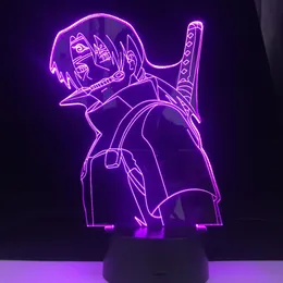 ITACHI ANBU LED ANIME LAMP NARUTO Figure Nightlight Acrylic 3d Lamp for Kid Bedroom Decor Anime Light