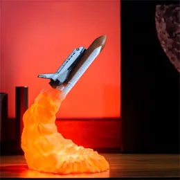 2020 Nowy Dropshipping 3D Drukuj LED Night Light Space Shuttle Rocket Sypialnia Dekoracji Lampa Dekoracji Dla Kid Christmas Gift C1007