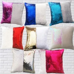 Sequin-Kissenbezug doppelte Farben Wendekissenbezug Sofa Wurf Pillowcase Printed Pattern-Kissenbezug Abdeckung Haus Dekoration LSK1918