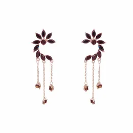 Dangle & Chandelier Luxury Black Flower Tassel Long Earrings For Women Personality Etrendy New Jewelry