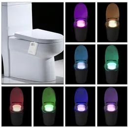 Tomshine 16 färger ledd dimbar flexibel toalettstol nattlampa rörelse aktiverad känslig badrum skål ljus
