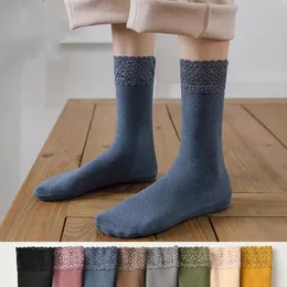 Skarpety Hosiery Winter Ciepłe zagęścić Thermal Women Woolen Seamless Sock Velvet Miękkie Spanie Solid Color Casual Koronki Kobieta