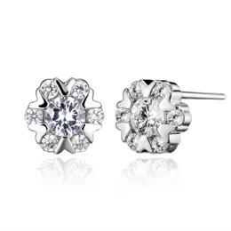 Mode cubic zirconia stud örhängen klassisk snöflinga örhängen för kvinnor smycken bröllop tillbehör stud örhängen