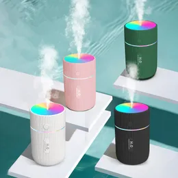 Bärbar 220 ml Mini Electric Air Air Humidifier Aroma Oil Diffuser USB Cool Mist Sprayer Freshener med Colorful LED Night Light Fogger Maker Purifier för Home Car