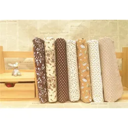 7Pcs/Set Coffee Diy Patchwork Fabrics For Sewing The Cloth Quilting Cotton Fabric For Needlework Tissue Felt Nenqu