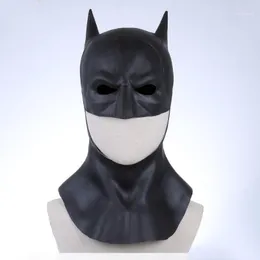 Maski imprezowe 2021 Mask Bruce Wayne Cosplay Masques Anime Latex Mascarillas Batsuit Props for Halloween Carnival Party1 Najlepsza jakość