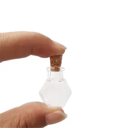 10個20x24x6 mmクリア透明な空の小さなガラス瓶が付いているコルクのミニアートペンダントクリエイティブギフトバイアル