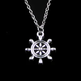 Fashion 22 * ​​20mm Ships Wheel Helm Rudder Pendant Halsband Länk Kedja för Kvinna Choker Halsband Kreativ smycken Party Present