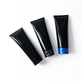 100ml svart squeeze tube glänsande kosmetiska mjuka mode bärbara resor makeup verktyg påfyllbara handkräm behållare 50st /
