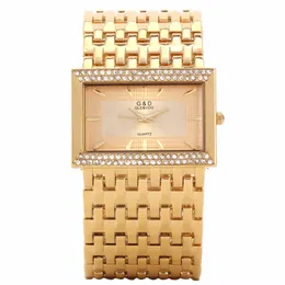 G&D Golden Luxury Women's Bracelet Watches Quartz Wristwatch Rhinestone Ladies Dress Watches Relogio Feminino New Year Gift 201116