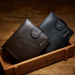 Designer-Genuine Leather Wallet Men Brand Vintage Purse Zipper Coin Pocket Men Wallets Leather Genuine Male Clutch Carteira W205