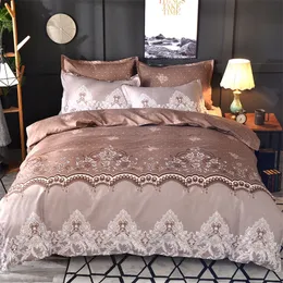 Lace Pattern Bedding Set 3pcs/2pcs Duvet Cover Pillowcase Pillow Sham Home Textile Adult King Queen Size No Sheet No Fillers 201021