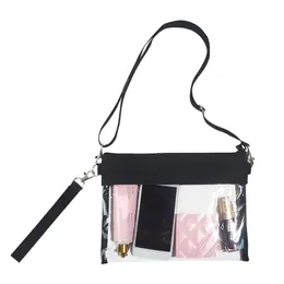 Hot Sale Clear Crossbody Purse Bag Clear Purse med Nylon Trim Modig design och passar många tillfällen