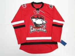 Stitched Custom Charlotte Checkers Ahl Red Hockey Jersey Lägg till några namnnummer Mens Kids Jersey XS-5XL