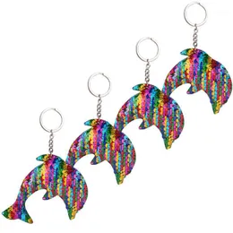Keychains 4 st söta stilfull modesekvenser Keychian Bag Buckle Pendant Colorful Keychain Lovely Gift Accessories L02121
