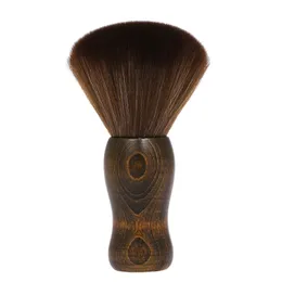 Yumuşak Kuaför Boyun Yüz Duster Fırçası Temizleme Saç Fırçası Saç Süpürme Fırçalar Salon Ev Temizleme Naylon Ahşap Saplı W8077