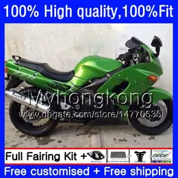 Enjeksiyon OEM KAWASAKI ZZR 400 600 ZZR400 93 94 95 96 97 98 99 54HM.87 ZZR400 ZZR600 00 Yeşil sıcak 01 02 03 04 05 06 07 Fairing Kiti