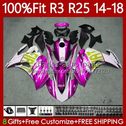 Yamaha YZFR3 YZFR25 YZF-R25 2014-2018 차체 102NO.180 YZF-R3 YZF-R3 YZF R3 YZF R3 R25 14 15 16 17 18 YZF R GLOSS PINK 3 2015 2017 2018 Body Kit