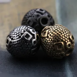 12 sztuk partii Handmade DIY Bransoletka Ze Stali Nierdzewnej Charm Gold / Silver / Black 10mm Round Bead Charms