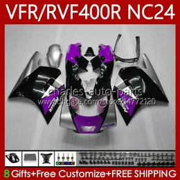 Honda RVF400R NC24 V4 RVF400 R 1987 1988 Body 78NO.100 RVF VFR 400 VFR400 R 400RR 87-88 VFR 400R VFR400RR VFR400R 87 88 오토바이 페어링 키트 보라색 블랙