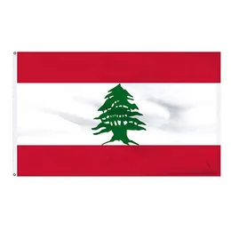 Flaga Libanu Wysokiej Jakości 3x5 FT Narodowy Banner 90x150 CM Festiwal Party Prezent 100D Poliester Kryty Outdoor Drukowane flagi i banery