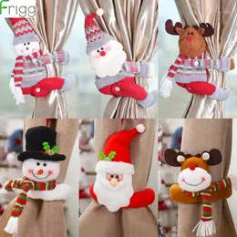 Dekoracje świąteczne Kurtyna Kurek Santa Snowman Chrismas Prezenty Noel Navidad Merry For Home 2021 Rok 20211