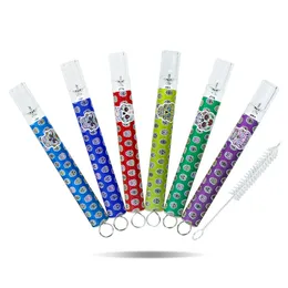 Glass Straw One Hitter Pipe 100MM Smoking Accessories Thick Filter Tips Taster Colorful Cigarette Holder