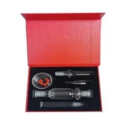 Kit collettore di nettare HOOKAHS di alta qualità con punta in quarzo per unghie con punta in titanio 10mm tutto disponibile Mini tubo di vetro Micro NC set