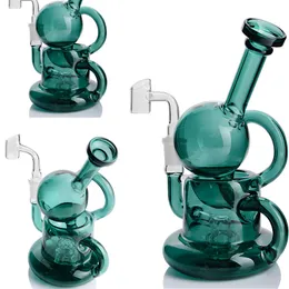 Buoy Base Bong Grön Glas Bong Bubber Vattenrör med 14mm Banger Glass Bongs Gratis frakt