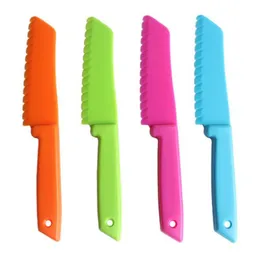 For Bread Lettuce Kitchen Knife Kids Chef Cooking Fruit Knives Plastic Safe Children Paring Knives Sawtooth Cutter ZC3344