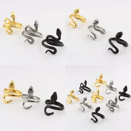 Fashion Unisex Hip Hop Snake Band RingsVintage Retro Stainless Steel Punk Womens Mens Opening Adjustable Rings Jewelry