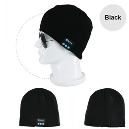 Vinter Bluetooth-kompatibel hörlur USB-uppladdningsbar musik Headset Varm stickning Beanie Hat Cap Wireless Sport hörlurar Högkvalitet