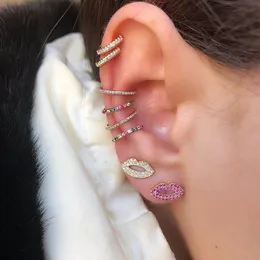 Söt ingen piercing kristall manschett mini örhängen äkta 925 sterling silver för kvinnor förlovning cz öron manschett smycken klipp örhängen