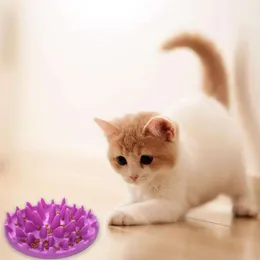 Pets Dog Cats Feeders Bowls Catch Interactive Hard Silicone Cat Kitten Slow Food Feed Non Slip Anti Gulping Feeder Bowl