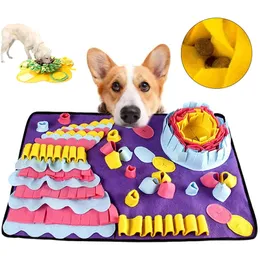 Dog Snuffle Pet Cat Slow Feeding Puzzle Leak Food Training Nosework Blanket Activity Mat for Foraging Skill 201223