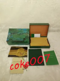 Top di alta qualità AAA + lusso wathc perfetto Green Box Papers Orologi regalo Scatole Carta in pelle per orologi da polso Custodia Certificato
