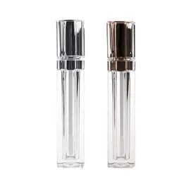 Оптовая 8ML Пластиковые Lip Gloss Упаковка Контейнеры Gold Silver Square Clear Lip Gloss Tube Жидкое Lipgloss Refillable бутылки Контейнеры SN