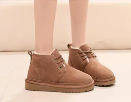 Kids Fur Boots Genuine Suede Leather Wool Integrated Snow Boots Winter Children's Waterproof And Warm Plush Cotton Ankle Shoes