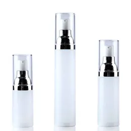 15 30 50 ml Puste Frosted Airless Pompy Butelki Travel Balsam Airless Pump Container Dispenser do Refillable Cosmetic Foundation Pump Mated