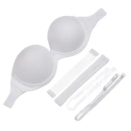 New Wedding Bras para Mulheres Multiway Sexy Bra Invisível Clear Back Halter Pescoço Bralette Branco Nu Nu Nude BH Lingerie Strapless 201202